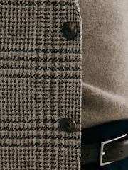 Reiss Brown/White Tuscan Classic Fit Wool-Blend Houndstooth Single-Breasted Blazer - Image 4 of 8