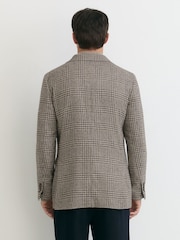 Reiss Brown/White Tuscan Classic Fit Wool-Blend Houndstooth Single-Breasted Blazer - Image 6 of 8
