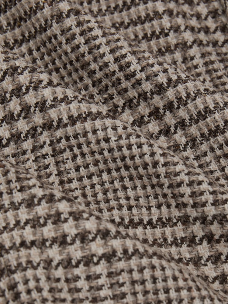 Reiss Brown/White Tuscan Classic Fit Wool-Blend Houndstooth Single-Breasted Blazer - Image 8 of 8 Reiss Brown/White Tuscan Classic Fit Wool-Blend Houndstooth Single-Breasted Blazer - Image 8 of 8
