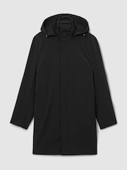 Negro - Reiss Hilson Hybrid Gilet-Insert Overcoat with Detachable Hood - Imagen 2 de 8