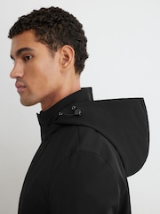 Negro - Reiss Hilson Hybrid Gilet-Insert Overcoat with Detachable Hood - Imagen 5 de 8