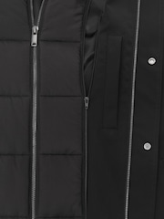 Negro - Reiss Hilson Hybrid Gilet-Insert Overcoat with Detachable Hood - Imagen 8 de 8