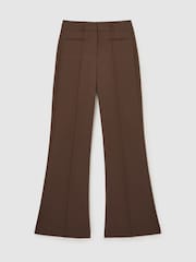 Reiss Mocha Brown Claude Petite High Rise Flared Trousers - Image 2 of 8