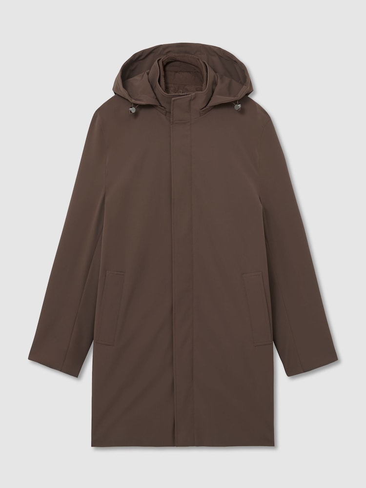 Marrón moca - Reiss Hilson Hybrid Gilet-Insert Overcoat with Detachable Hood - Imagen 2 de 8 Marrón moca - Reiss Hilson Hybrid Gilet-Insert Overcoat with Detachable Hood - Imagen 2 de 8