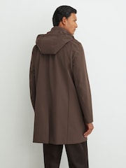 Marrón moca - Reiss Hilson Hybrid Gilet-Insert Overcoat with Detachable Hood - Imagen 7 de 8