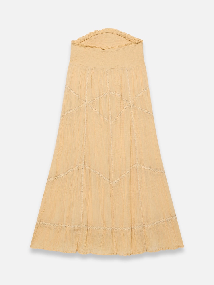 Mint Velvet Yellow Cotton Bandeau Midi Dress - Image 8 of 8