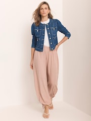 Mint Velvet Pink Balloon Leg Trousers - Image 1 of 7
