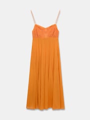 Mint Velvet Orange Cotton Embroidered Midi Dress - Image 7 of 8
