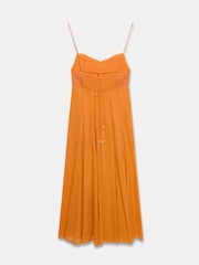 Mint Velvet Orange Cotton Embroidered Midi Dress - Image 8 of 8