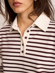 Mint Velvet Red Stripe Polo Shirt - Image 5 of 8