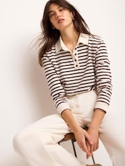 Mint Velvet Red Stripe Polo Shirt - Image 6 of 8