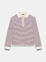 Mint Velvet Red Stripe Polo Shirt - Image 7 of 8