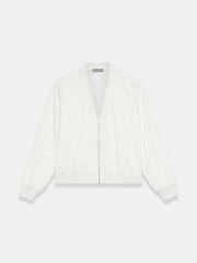 Mint Velvet White Sequin Bomber Jacket - Image 5 of 6