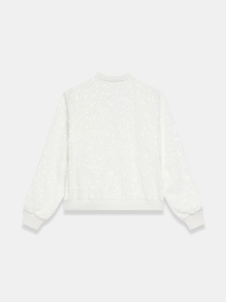 Mint Velvet White Sequin Bomber Jacket - Image 6 of 6