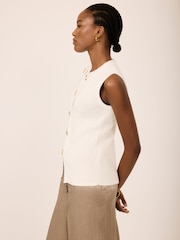 Mint Velvet Cotton Blend Waistcoat Top - 圖片 3/7