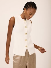 Mint Velvet Cotton Blend Waistcoat Top - 圖片 4/7