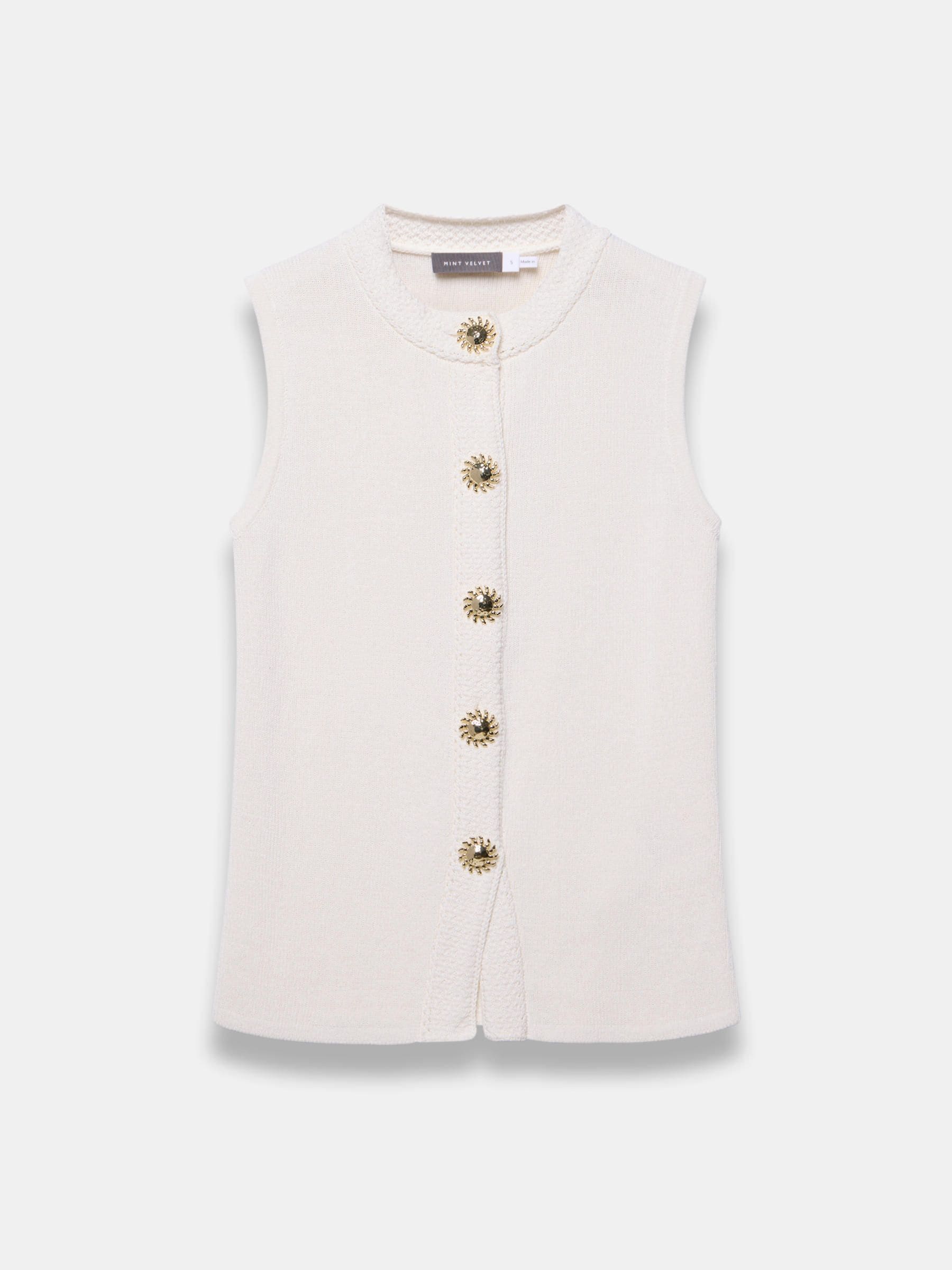 Buy Mint Velvet White Cotton Blend Waistcoat Top from Next USA