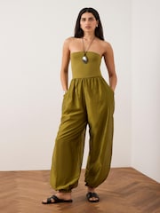 綠色 - Mint Velvet Jersey Bandeau Jumpsuit - 圖片 1/7