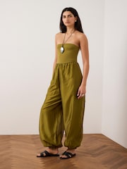 綠色 - Mint Velvet Jersey Bandeau Jumpsuit - 圖片 3/7