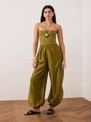綠色 - Mint Velvet Jersey Bandeau Jumpsuit - 圖片 4/7