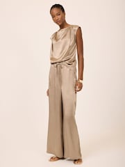Mint Velvet Gold Metallic Satin Top - Image 3 of 7