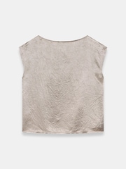 Mint Velvet Gold Metallic Satin Top - Image 7 of 7
