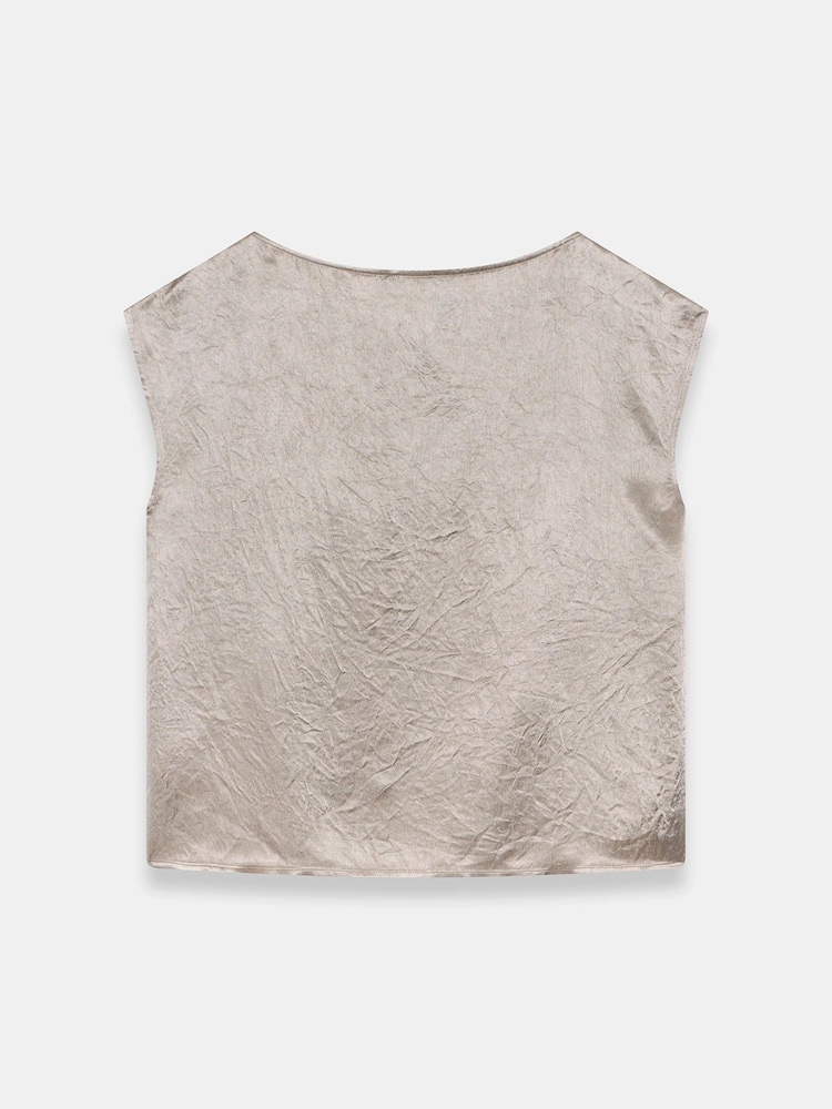 Mint Velvet Gold Metallic Satin Top - Image 7 of 7