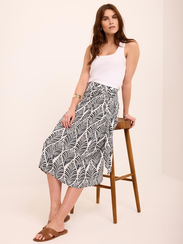 Mint Velvet Blue Printed Wrap Midi Skirt - Image 1 of 7