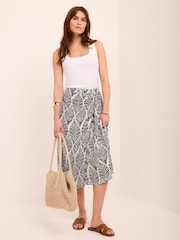 Mint Velvet Blue Printed Wrap Midi Skirt - Image 5 of 7