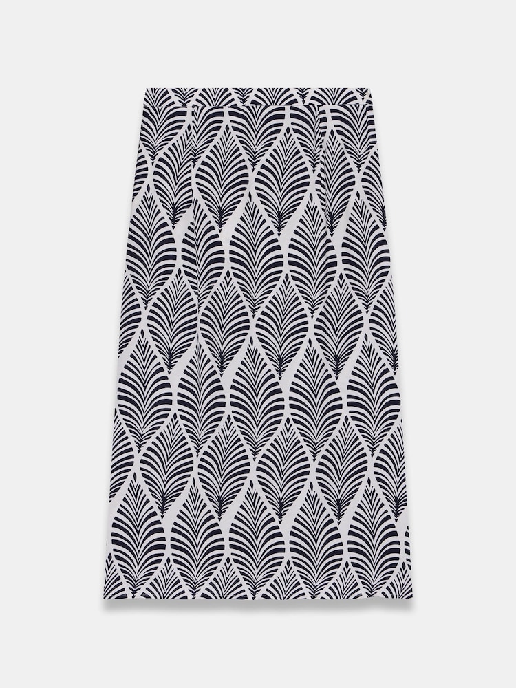 Mint Velvet Blue Printed Wrap Midi Skirt - Image 7 of 7