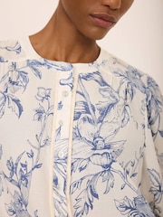 Mint Velvet Blue Cotton Floral Print Blouse - Image 4 of 7
