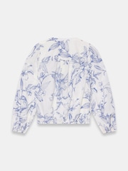 Mint Velvet Blue Cotton Floral Print Blouse - Image 7 of 7