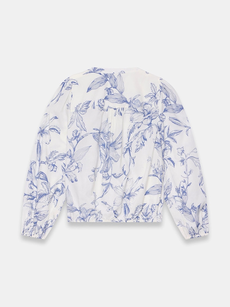 Mint Velvet Blue Cotton Floral Print Blouse - Image 7 of 7