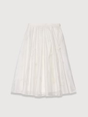 Mint Velvet White Embroidered Butterfly Detail Midi Skirt - Image 6 of 7