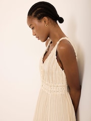 Mint Velvet Natural Striped Midi Dress - Image 6 of 8