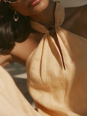 Mint Velvet Yellow Linen Halter Top - Image 4 of 8