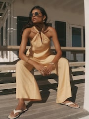 Mint Velvet Yellow Linen Halter Top - Image 6 of 8