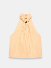 Mint Velvet Yellow Linen Halter Top - Image 7 of 8