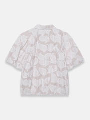 Mint Velvet Natural Cotton Jacquard Striped Shirt - Image 7 of 7