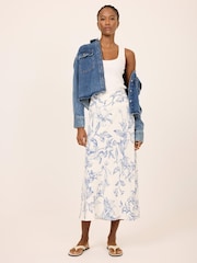 Mint Velvet Blue Floral Print Slip Skirt - Image 1 of 7