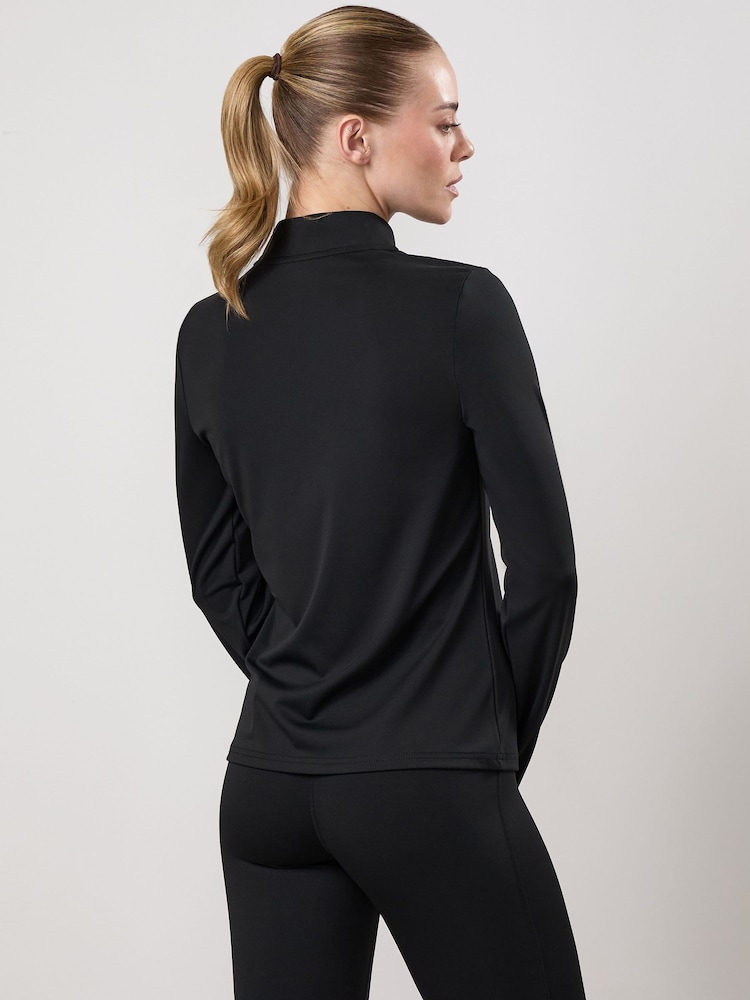 Gym King Black Victory Performance 1/4 Zip Funnel T-Shirt - Image 2 of 4