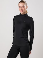 Gym King Black Victory Performance 1/4 Zip Funnel T-Shirt - Image 3 of 4