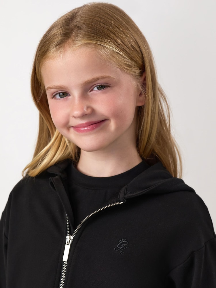 Gym King Black Mini Victory Boxy Full Zip Hoodie - Image 4 of 4 Gym King Black Mini Victory Boxy Full Zip Hoodie - Image 4 of 4