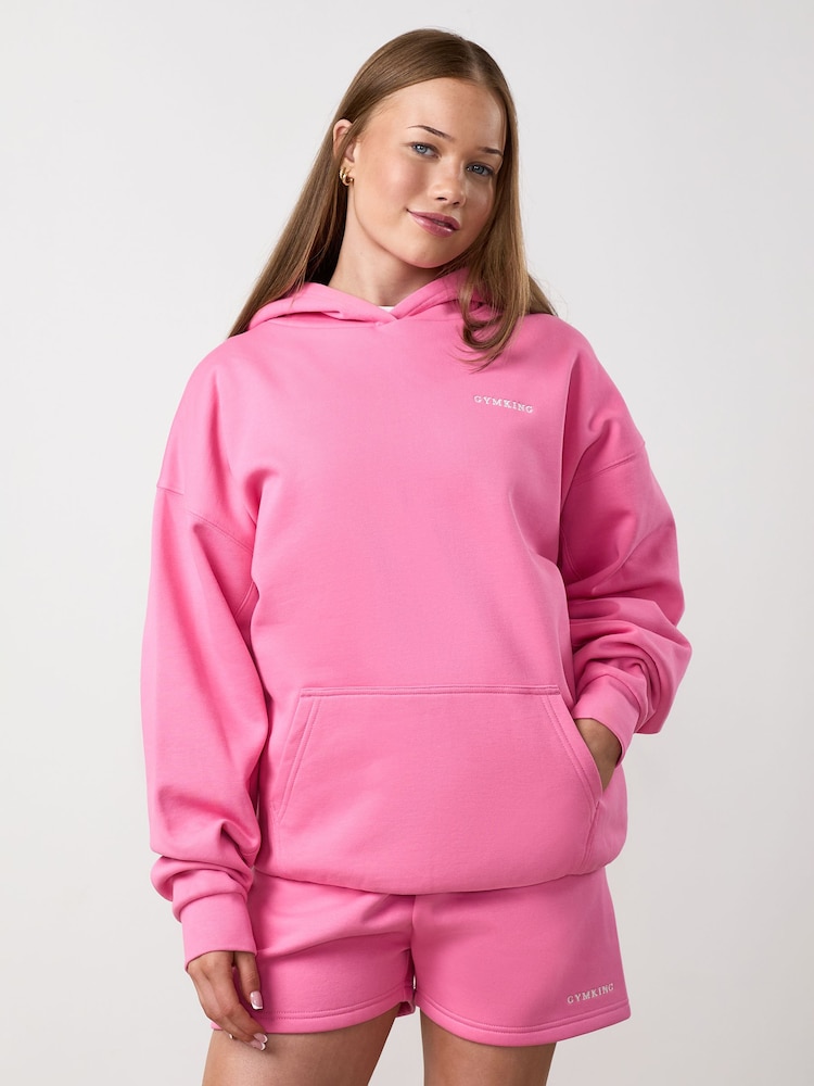 Gym King Pink 365 Relaxed Fit Hoodie - Image 3 of 3