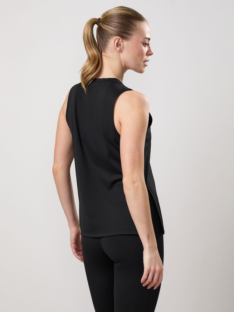 Gym King Black Victory Performance Split Hem Tank - Image 2 of 4 Gym King Black Victory Performance Split Hem Tank - Image 2 of 4