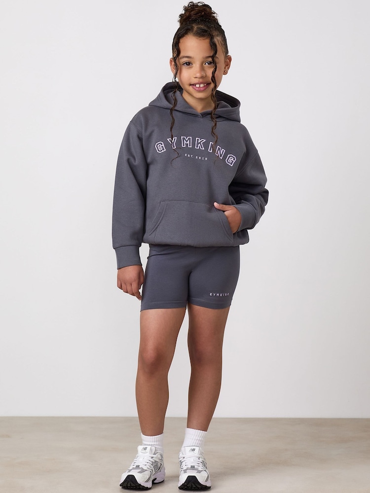 Gym King Grey Junior Shadow Relaxed Fit Hoodie - Image 1 of 4