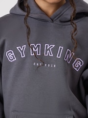 Gym King Grey Junior Shadow Relaxed Fit Hoodie - Image 4 of 4