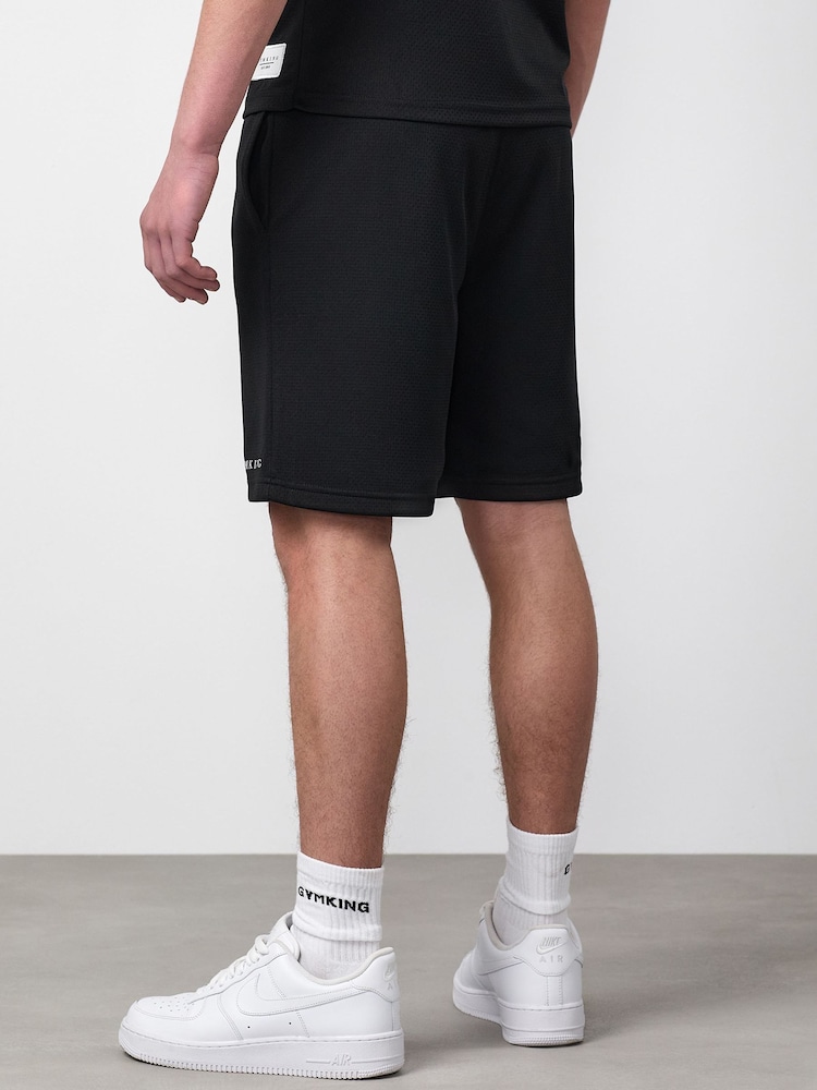 Gym King Black Mini Brooklyn Mesh Shorts - Image 2 of 3 Gym King Black Mini Brooklyn Mesh Shorts - Image 2 of 3
