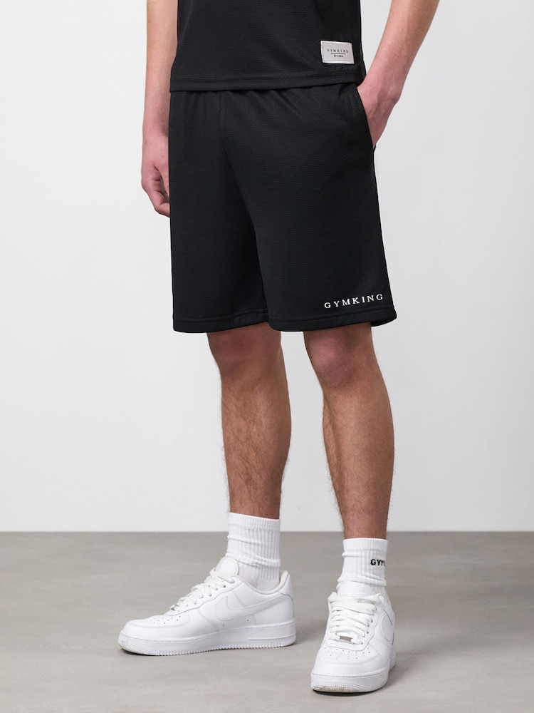 Gym King Black Mini Brooklyn Mesh Shorts - Image 3 of 3 Gym King Black Mini Brooklyn Mesh Shorts - Image 3 of 3