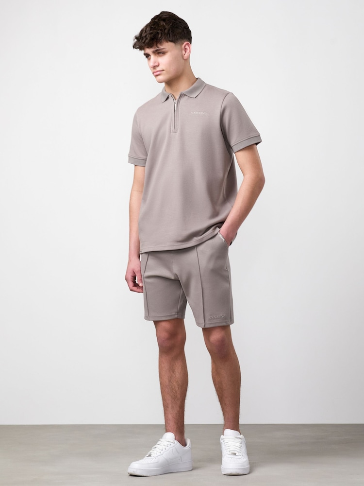 Gym King Grey Junior Portals Texture Polo Shirt - Image 1 of 3